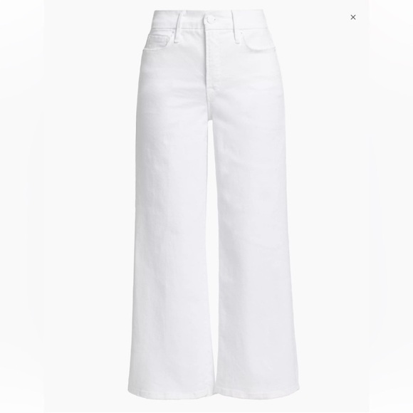 Good American Good Waist Palazzo Crop Jeans Size 4/27 In White - Picture 12 of 13